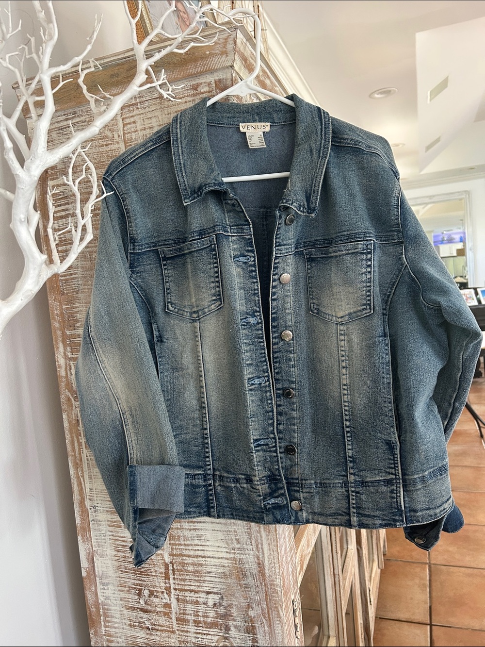 VENUS Washed Blue Denim Jacket